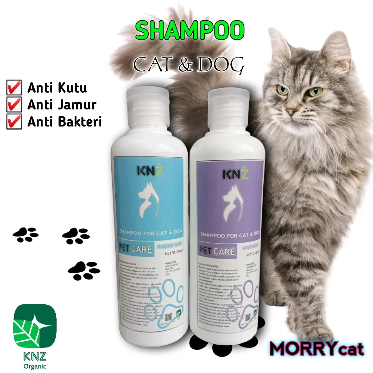 Shampoo kucing dan anjing 250ml KNZ anti kutu, anti jamur, anti bakteri