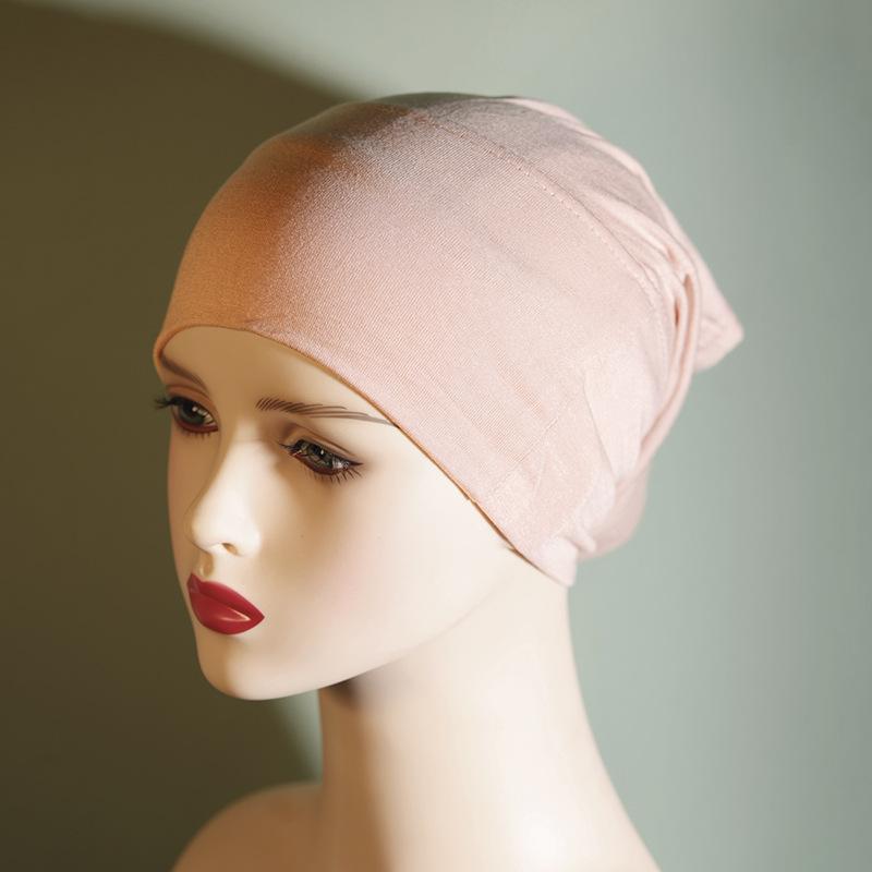 Product Introduction of Solid Color Pure Cotton Cap Women's Base Hat Cotton Headscarf for Women Elastic Breathable 11