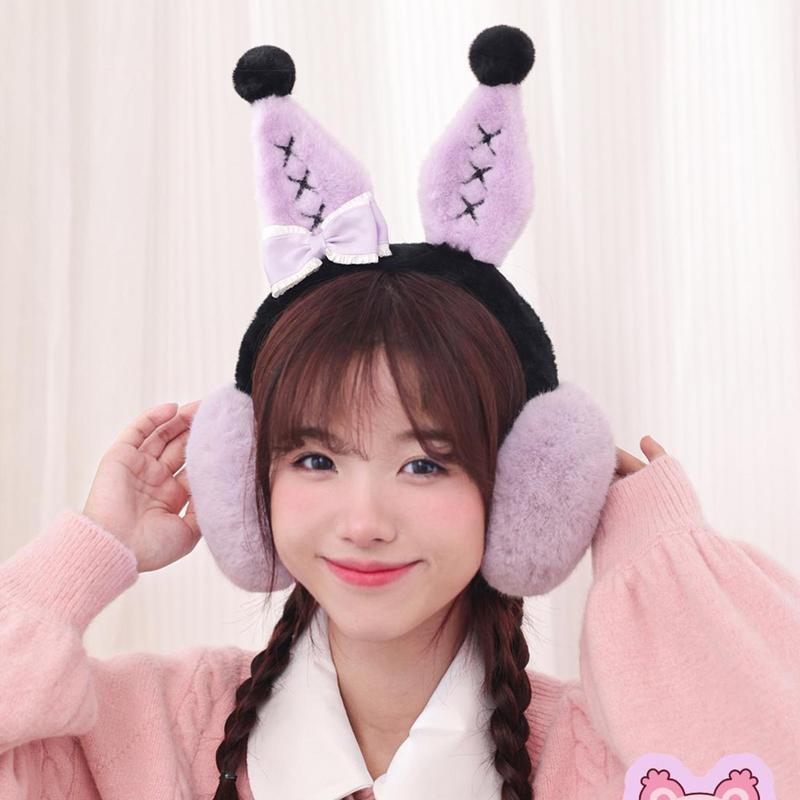 Lovely Earmuff Plush Stuffed Bunny Ear Shape Cute Ear Warmer Unisex Winter Ear Protects Supplies Xmas Present for Kids 0