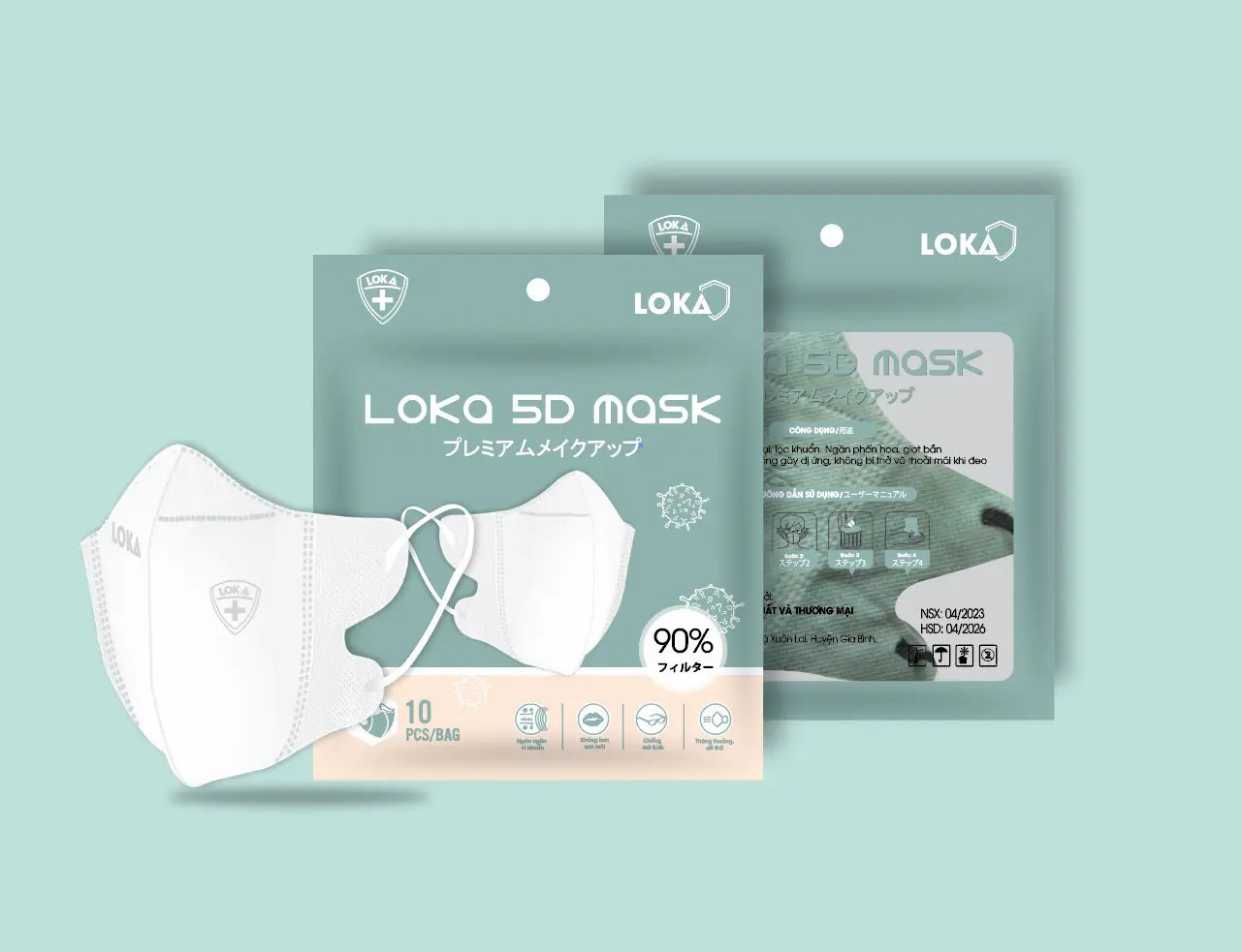 THÙNG KHẨU TRANG 100 CHIẾC 5D LOKA CHÍNH HÃNG KHÁNG KHUẨN CAO
