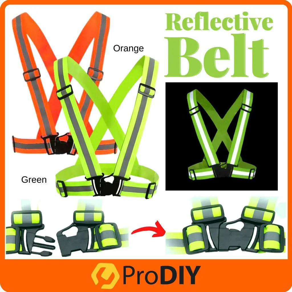 PRODIY Adjustable Reflective Safety Belt Vest Tali Pinggang Keselamatan Equipment Green