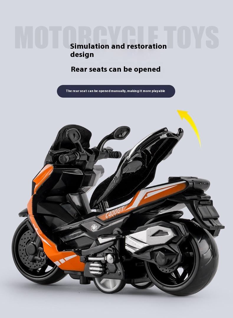Product Introduction of Alloy Pull Back Motorcycle Simulation Pedal Toy Car Model Keychain Pendant Gift Clip Doll Gift 7