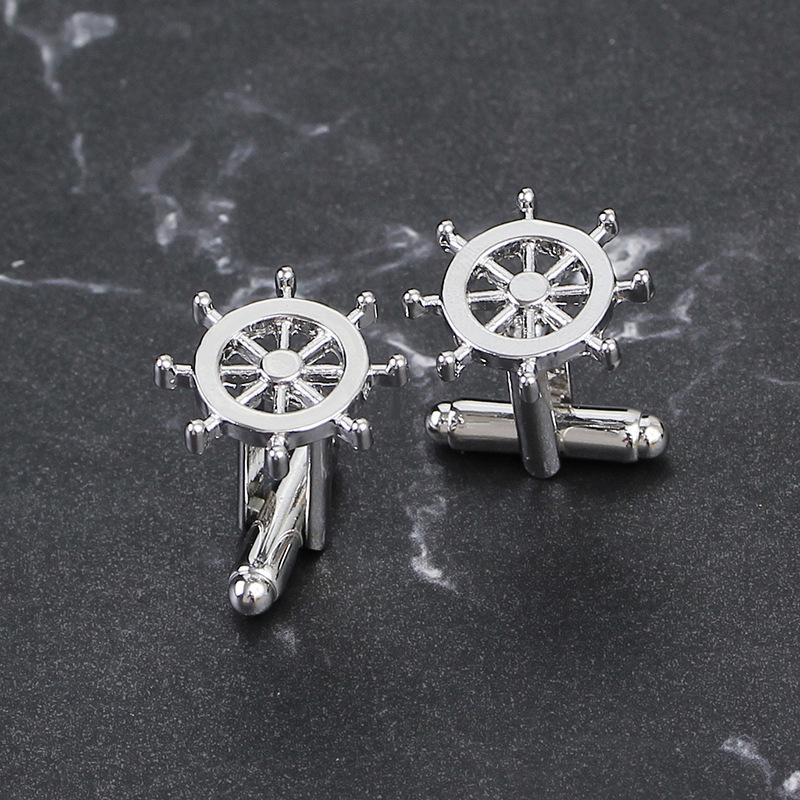Product Introduction of New Men's Sailing Personalised Rudder Shirt Cufflinks 2