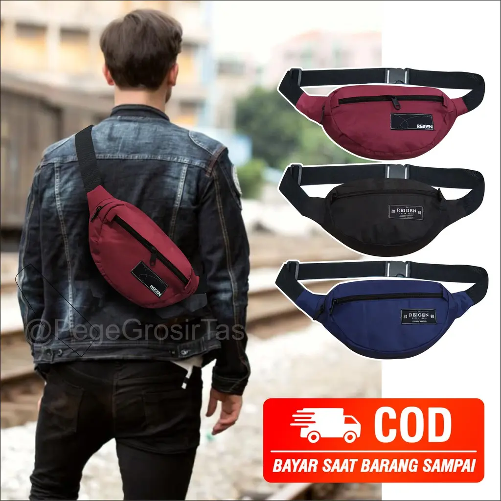 PROMO Tas Waistbag Oval Distro - Selempang Keren Termurah - Tas Pinggang Kasual - PG - 8816 GRATIS ONGKIR