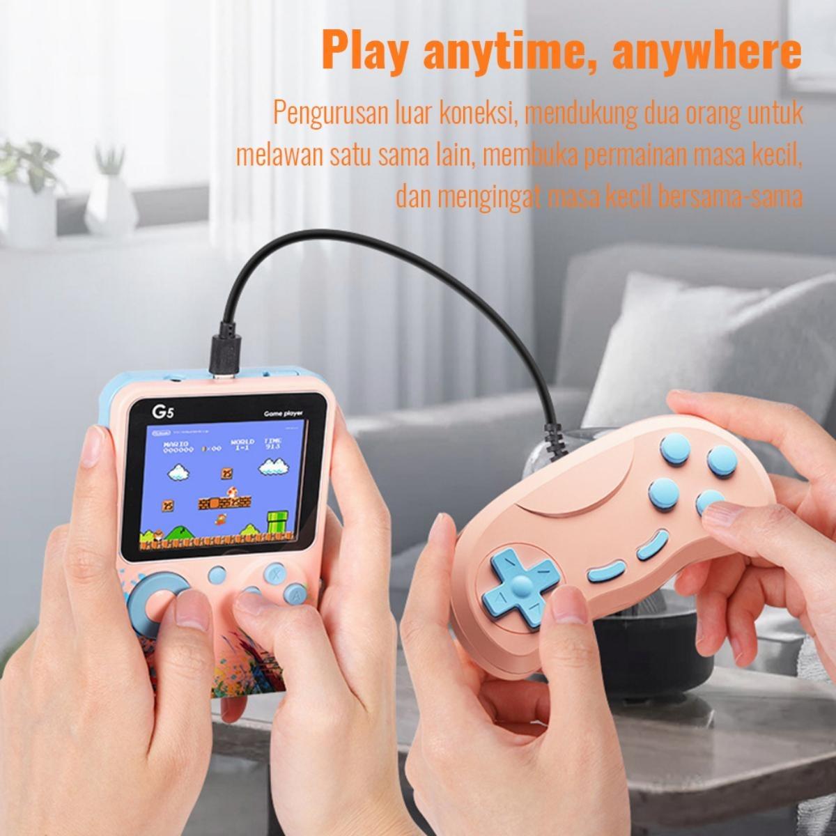 Konsol Game Boy Portable Retro Klasik, 500+ Game Bot Dalam, Kompatibel TV & Gamepad, Baterai 1000mAh, dukung 2 Player Stick G5, Hadiah Ideali untuk Fans Game Retro & Hiburan Berdua, Kualitas Terbaik untuk Pemain Game