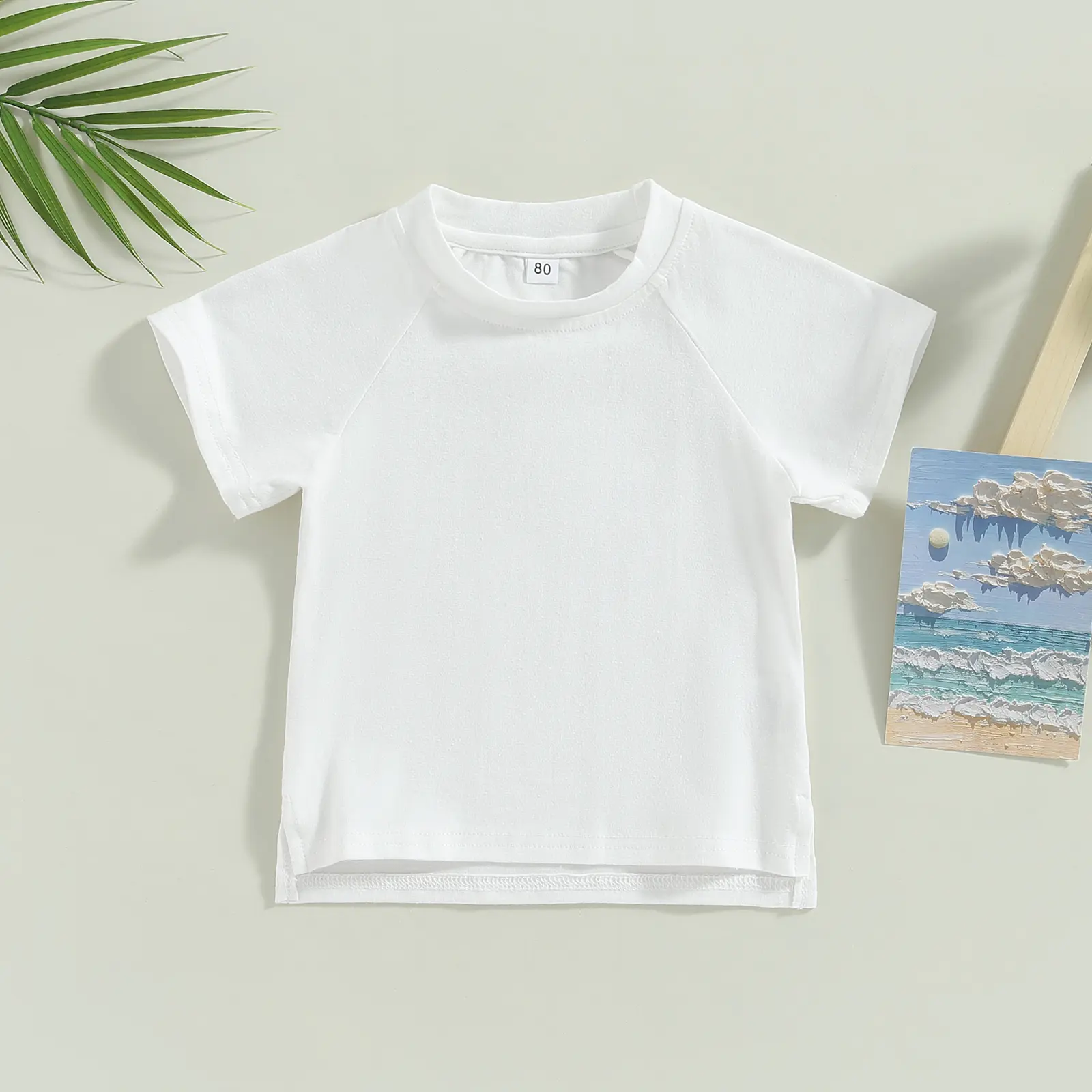 Toddler Girls Boys Summer Casual Tops Comfortable Solid Color Short Sleeve O Neck Loose T-shirt