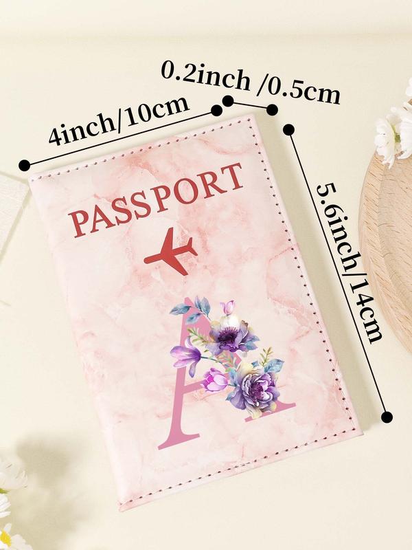 Letter Pattern Passport Holder, Fashionable Travel Passport Holder, Lightweight and Portable Passport Cover, Women's Card & ID Cases 1