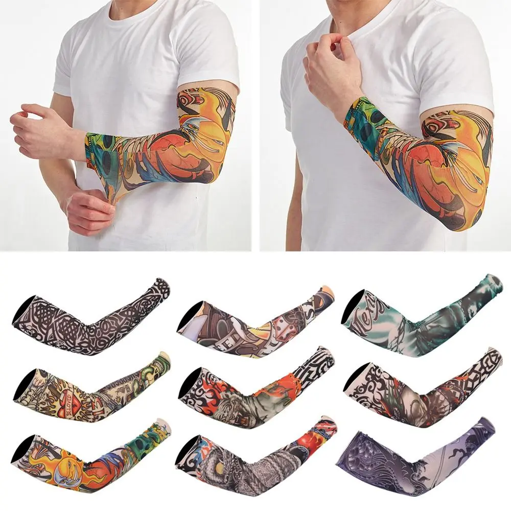 Warmer Sportswear Outdoor Sport UV Protection Basketball Arm Cover Tattoo Arm Sleeves Flower Arm Sleeves Sun Protection