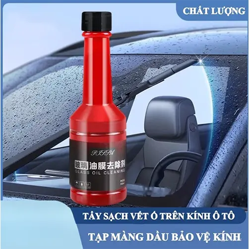 Chai dung dịch tẩy mảng dầu bám kính, giúp vệ sinh và sạch kính cho xe 5