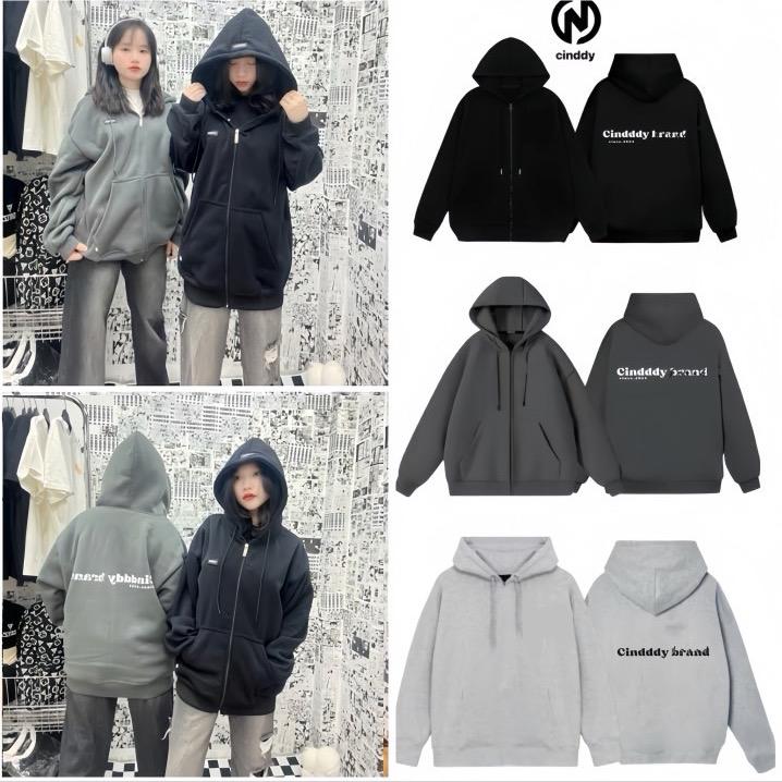Áo Khoác Hoodie Zip In Chữ CINDDY BRAND Chữ Kí Tag Cao Su-KI011 Nam Menswear Nhung Kem hoodie  nỉ hoodie  zip áo  khoác áo  khoác áo  hoodie hoodie zip  whose