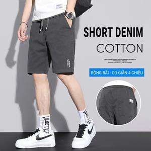 Quần Short Nam ECOLLECT Vải Denim Xước Co Giãn, Phom Ngang Gối Dáng Rộng Thời Trang Mặc Hàng Ngày - QS20 Menswear Pants Có Túi