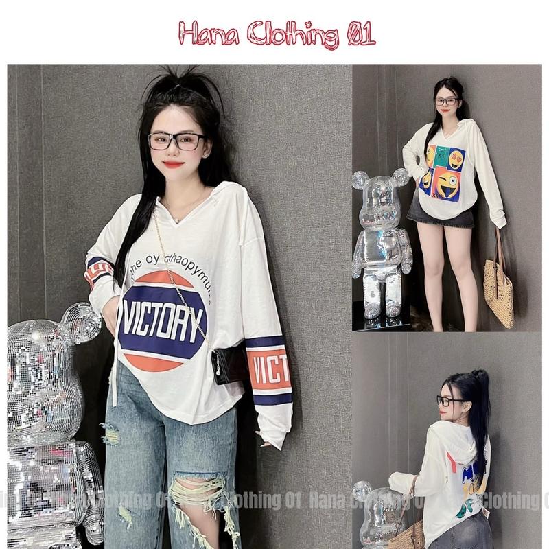  Áo phông giấy Sweater có mũ Hoạ tiết và trơn HANACLOTHING x Tiệm đồ nhà Lotus 