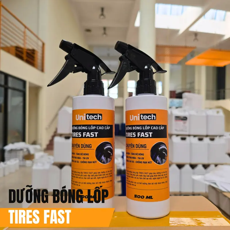Dưỡng Bóng Vỏ Lốp Ô Tô UNITECH TIRES FAST 5 Lít, Giúp Làm Đen Lốp, Chống Lão Hóa, Bám Bụi 5