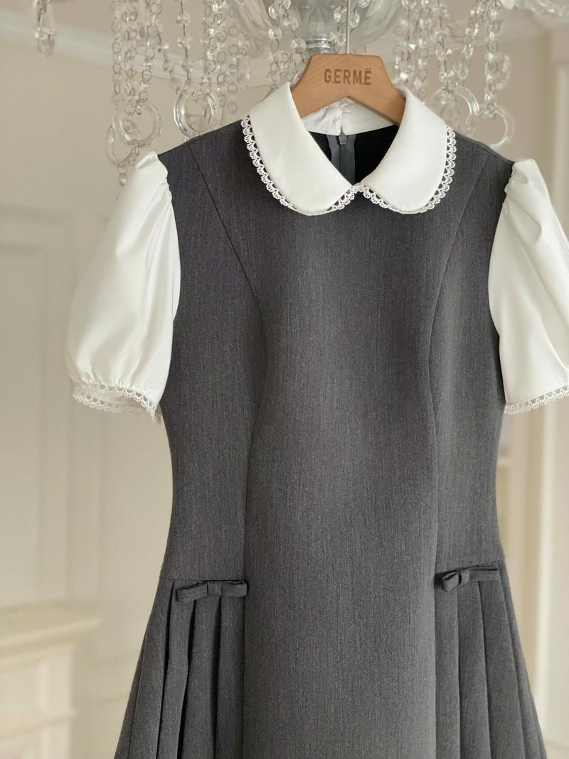 Product Introduction of GERME|DESIGN Đầm nữ Larose Dress xếp ly xòe phối cổ sen, Váy nữ vibe tiểu thư nhẹ nhàng thanh lịch phối nơ eo VVNT022504 15