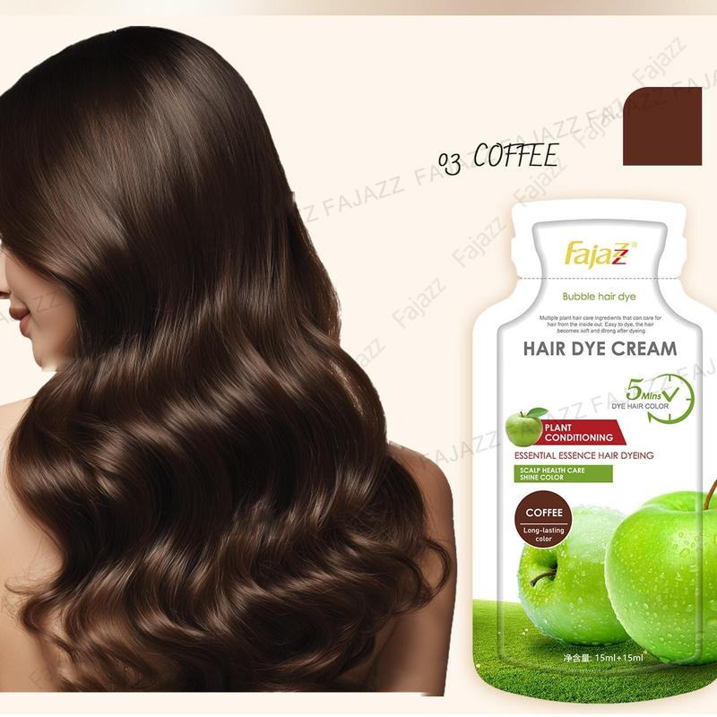 【FAJAZZ+Masker rambut gratis】150ML/5PCS  Pengoperasian sederhana, penyimpanan mudah, pewarna rambut beraroma, pewarna rambut jenis gelembung. 7