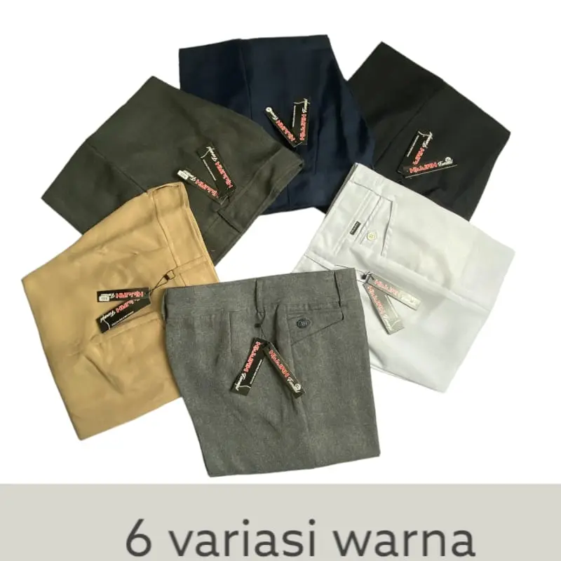 CELANA KANTOR FORMAL KERJA WANITA SLIMFIT BAHAN DASAR KAIN Kantong Hitam Navy Abu Skinny Variasi Panjang Nyaman Semi 1