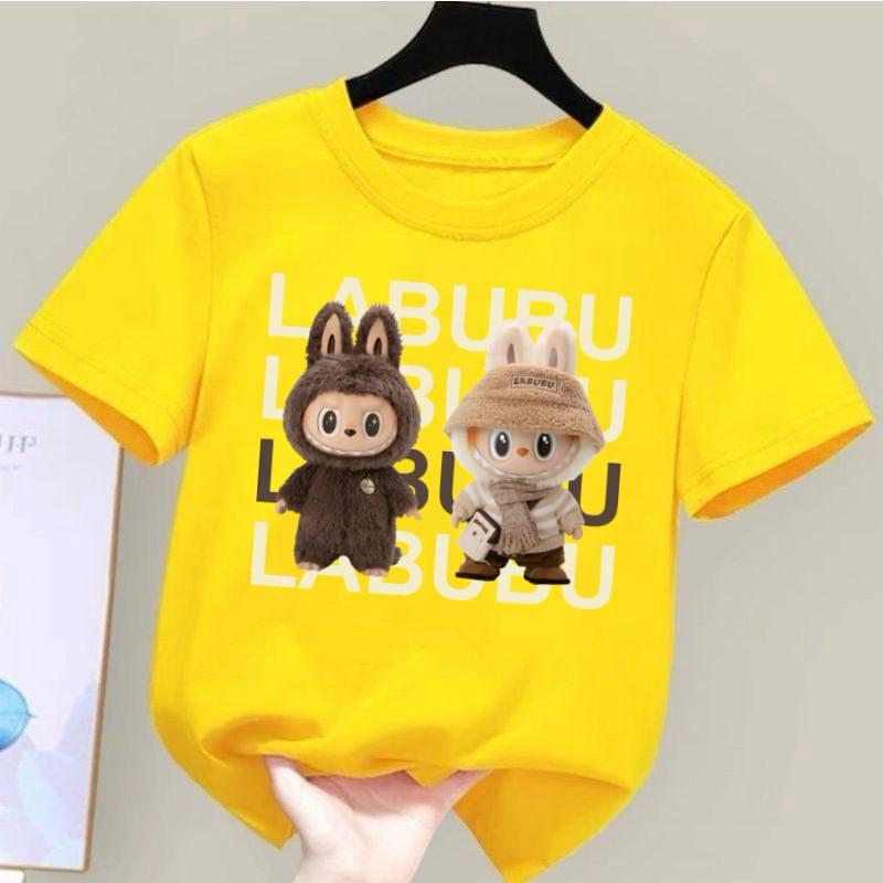 Kaos anak labubu viral hitam putih Fashion Baju 2