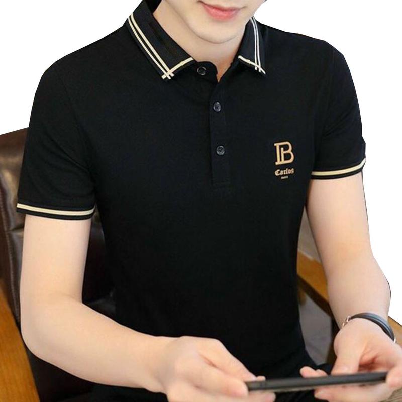 Áo thun nam có cổ chất vải Cotton poly thêu B