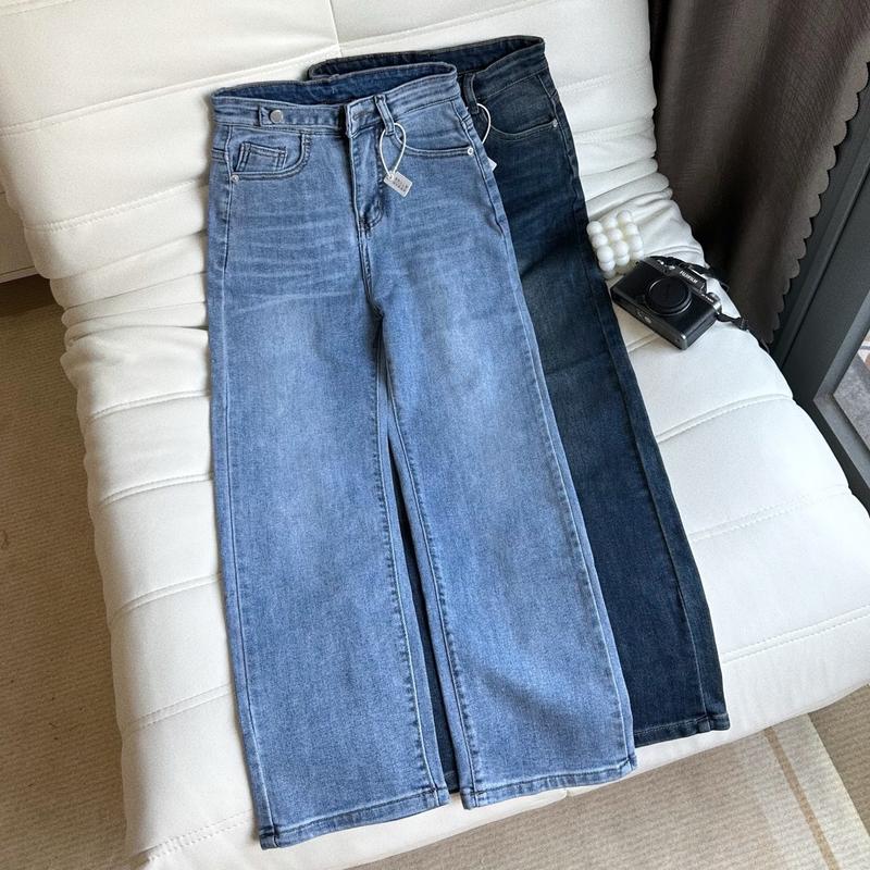 Quần jean ống đứng 2 nút lai cuốn( M50 mặc xinh)