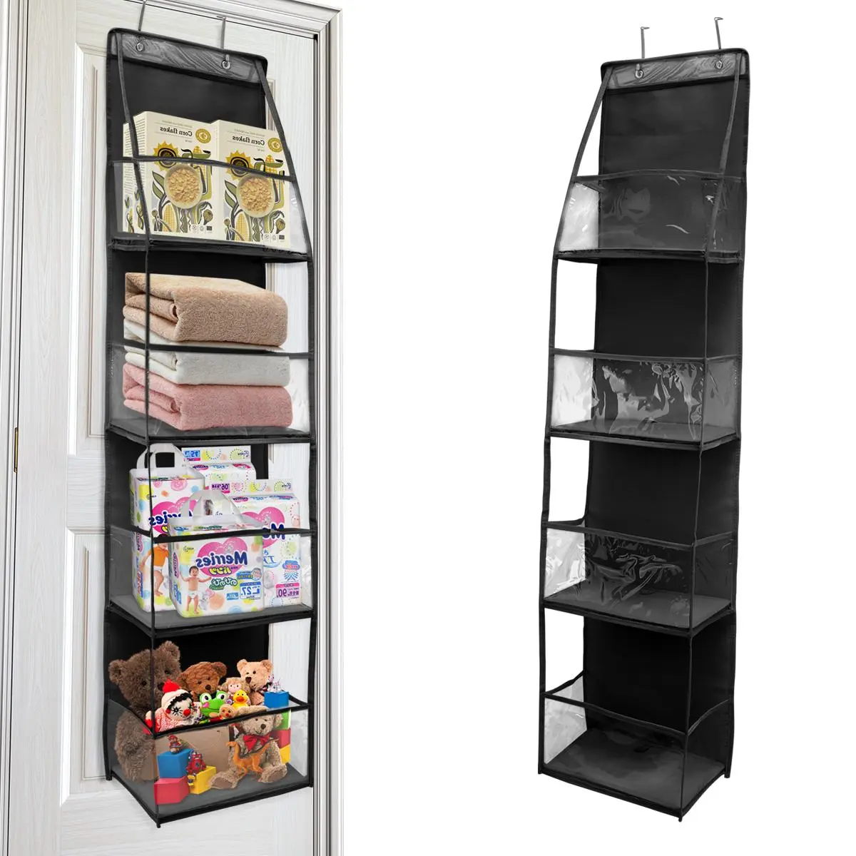 Hanging Storage Bag, 1 Count Multi-layer Multifunctional Door Back Hanging Storage Bag, Household Storage Organizer for Kitchen & Bathroom