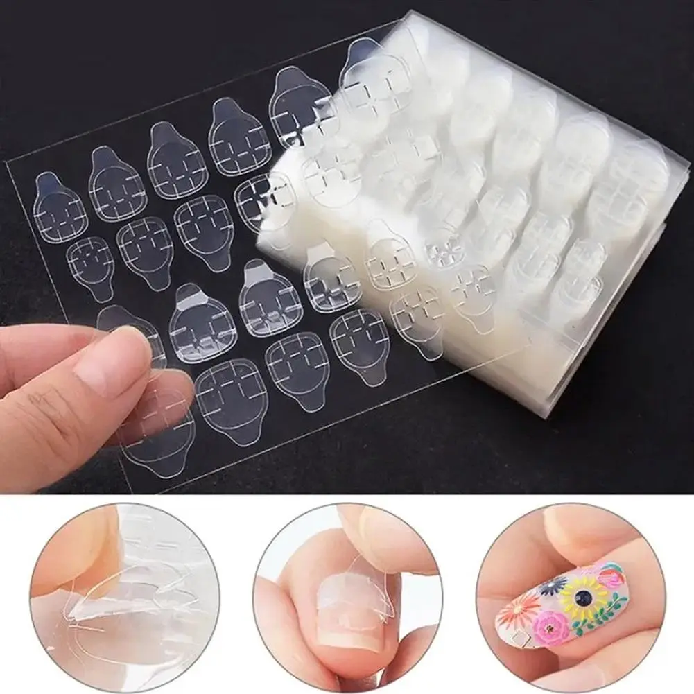 Tấm Móng Tay Dính Thạch, Hai Mặt, Vô Hình, Thiết Kế Thời Trang Tối Giản, 1 Cái, Dán Móng Tay, T9P3