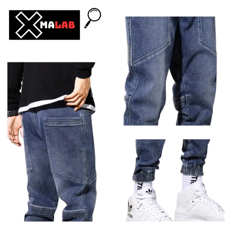 Quần jean jogger nam XMALAB dáng suông cạp chun bo gấu phá cách co dãn 4 chiều cực đẹp B052 Menswear 4