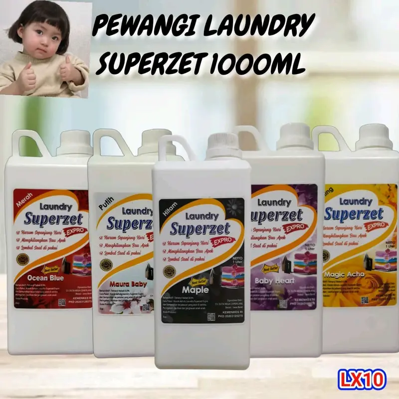SUPERZET ~ parfum pewangi laundry wangi 1 liter kemasan drigen Biru 0