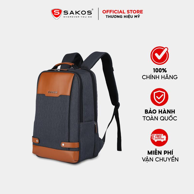 Balo laptop SAKOS MATURA 15.6 Inch - Thiết kế Phối da Cao cấp