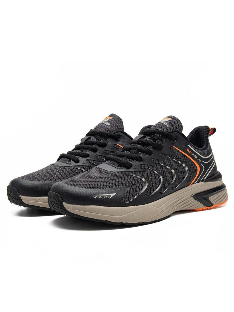 Product Introduction of Men's Summer Letter Design Lightweight Lace Up Running Shoes, Casual Letter Label Mesh Breathable Low Top Sneakers, Sporty Outdoor Running Shoes 12