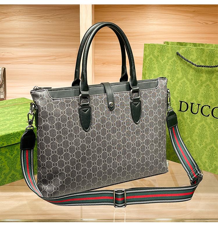 Product Introduction of Popular Laptop Bag Classic Presbyopic Large Capacity File Business Unisex Shoulder Crossbody Briefcase 15