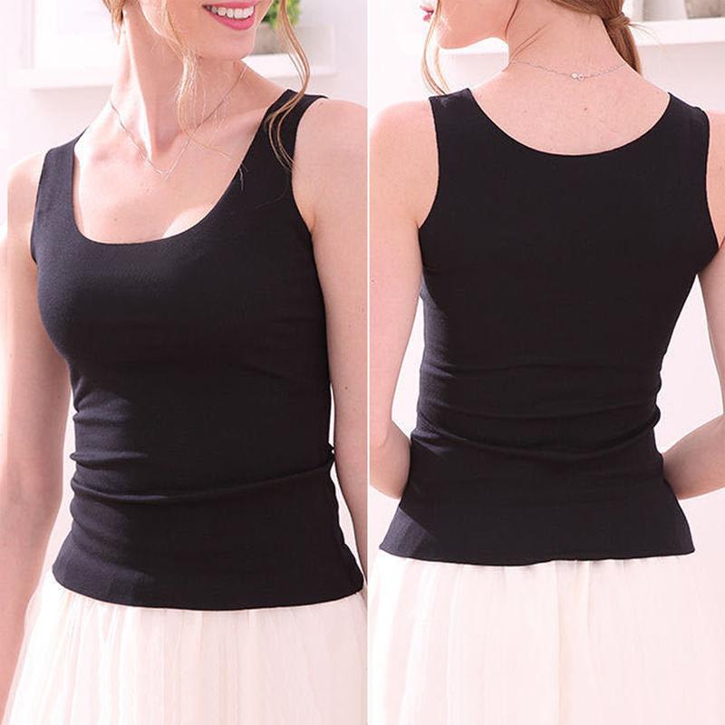 Áo Vest Nữ, Nuietye, Không Đường May, Màu Trơn Cổ Tròn, Không Tay Co Giãn, Mềm Mại Và Thoáng Khí, Thích Hợp Cho Mùa Hè, Áo Hai Dây Mặc Trong, Áo Ba Lỗ, Áo Thể Thao Nữ 6