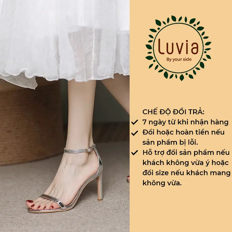 Giày cao gót quai mảnh gót nhọn bít hậu thời trang sang chảnh Luvia 110CG (Giày form rộng, chân mỏng lùi size) 2