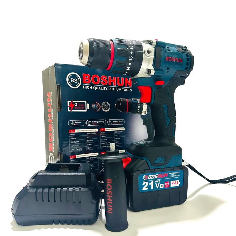 Máy Khoan BOSHUN 13ly BS-ID1390BL 1 Pin 15 Cell - 3 Chức Năng Đầu Kẹp 13Ly Autolock
