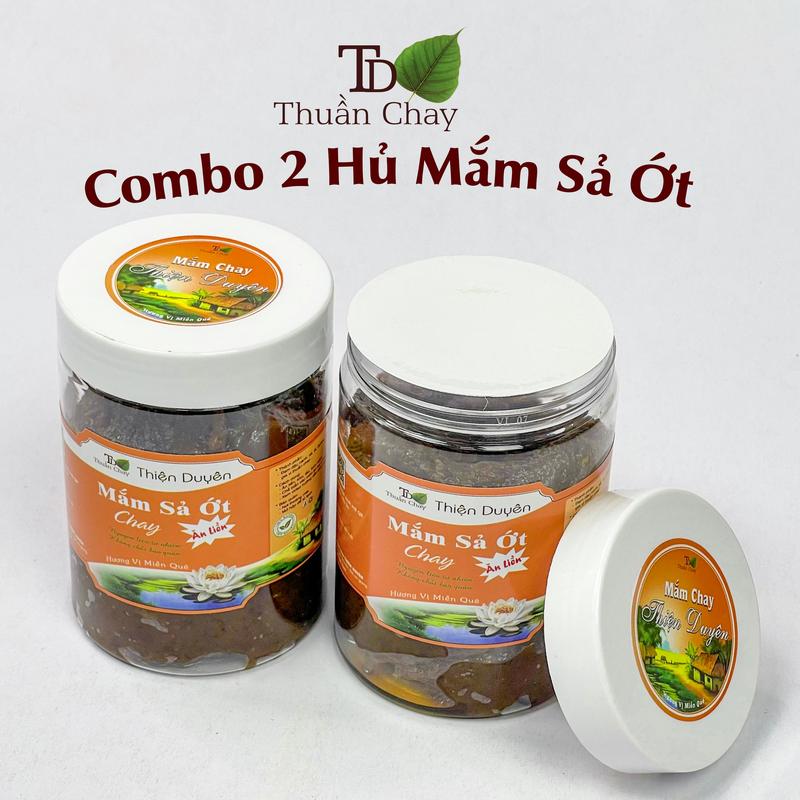 Thiện Duyên 2 Hủ Mắm Sả Ớt Chay ăn liền - Mỗi hủ 300g Hương vị miền quê làm từ đậu nành thơm ngon Food Nước Sốt
