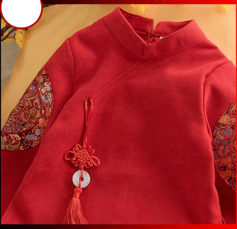 Áo dài bé trai HM Kids  chất liệu nhung chéo ốp tay, áo dài tết cho bé trai đủ size Jean áo  dài