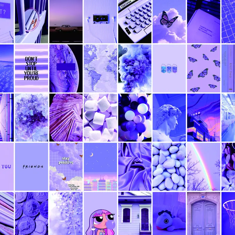 Poster Dinding Kamar Aesthetic PURPLE COLOR  UNGU Series 40 poster 1