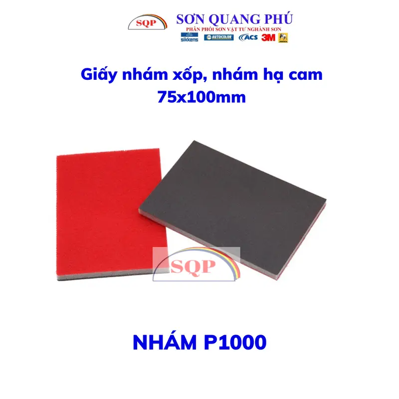 Nhám xốp 75x100mm P180 P240 P320 P400 P500 P600 P1200 P1500 P2000 P3000 có 1 mặt dính nhám chà đánh bóng 8
