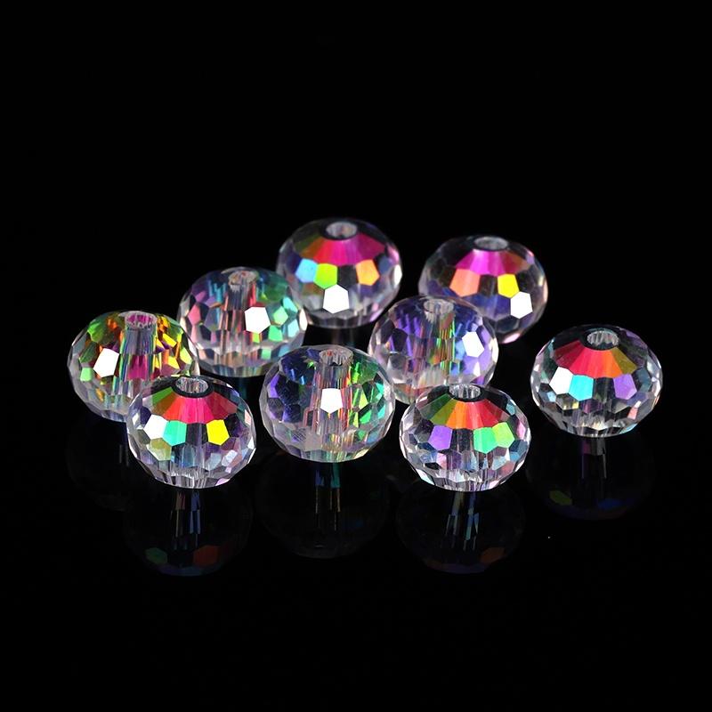  Hạt pha lê kích thước 6mm và 8mm được làm bằng Áo hạt đệm lỏng tròn 96 mặt đính đá Rhinestone thích hợp để làm đồ trang sức vòng cổ tự làm vòng tay và bông tai 