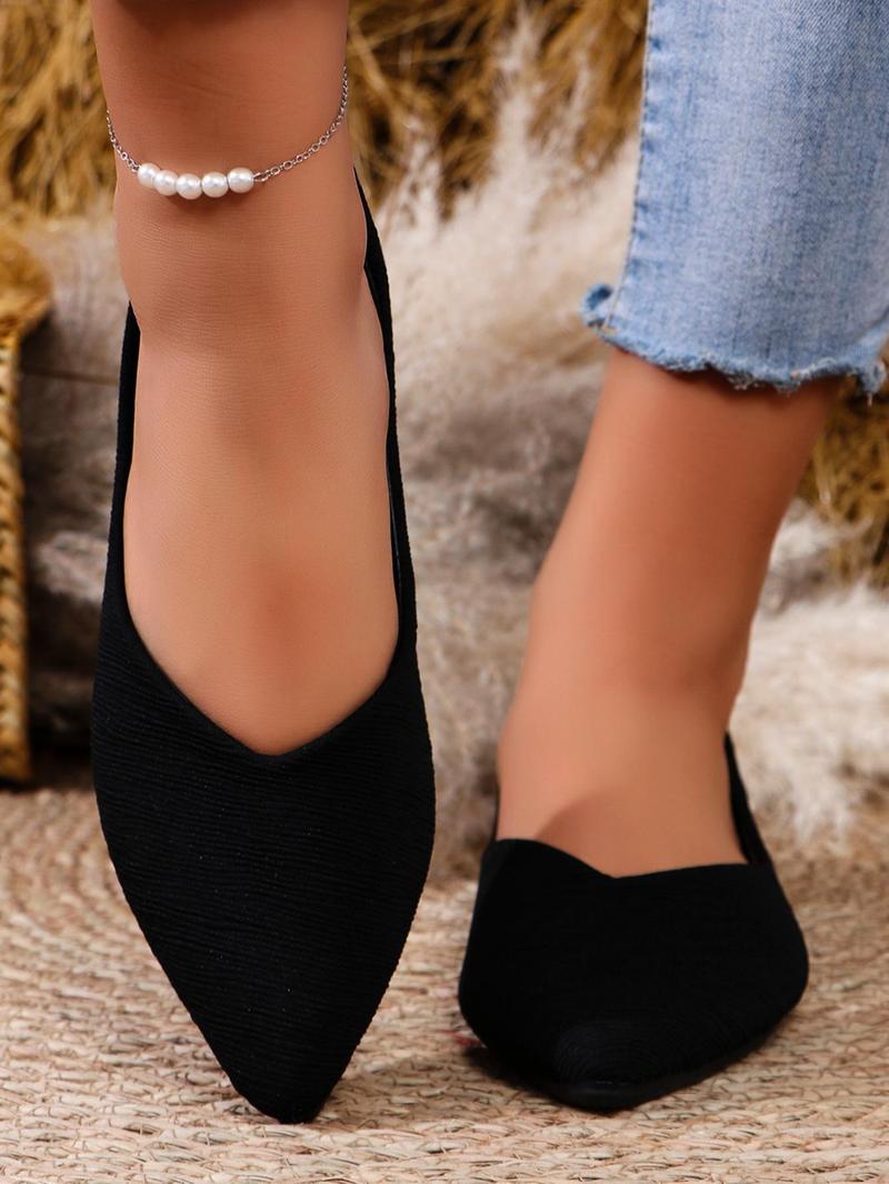 Product Introduction of Women's Elegant Minimalist Pointed Toe Thin Shoes, 1 Pair Trendy Casual Soft Breathable Flat Shoes, Chic All-match Shoes for Daily Wear 19