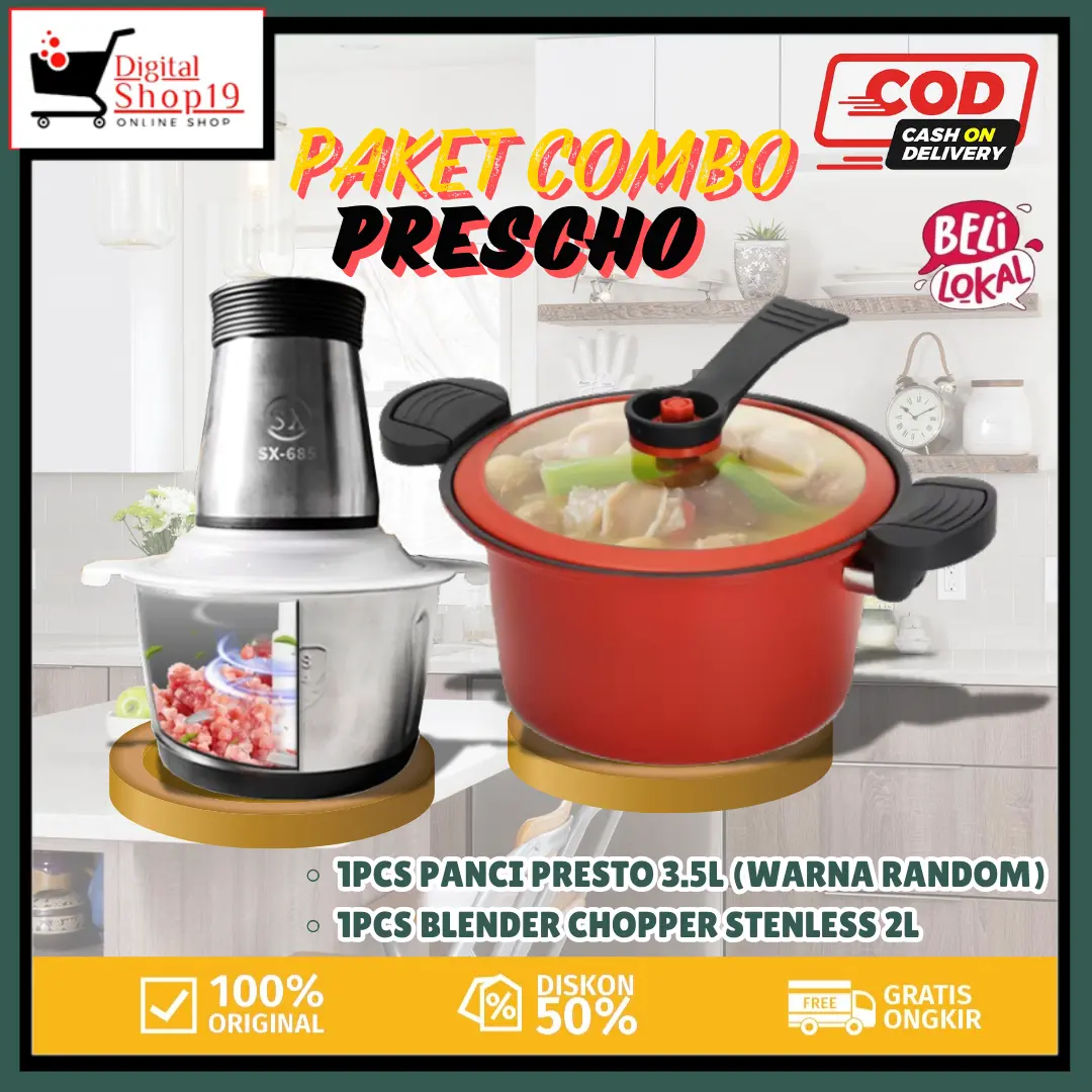 DS.ID COD PAKET PRESCHO ( PANCI PRESTO DAN BLENDER CHOPPER )