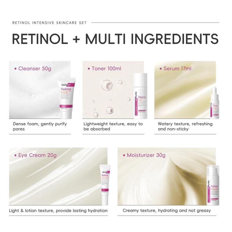 Product Introduction of Retinol Skin Care Kit, 8 Counts/12/14pcs Facial Cleanser & Toner & Serum & Eye Cream & Face Cream, Moisturizing Skin Care Kit for Women, Valentine's Day Gift 9