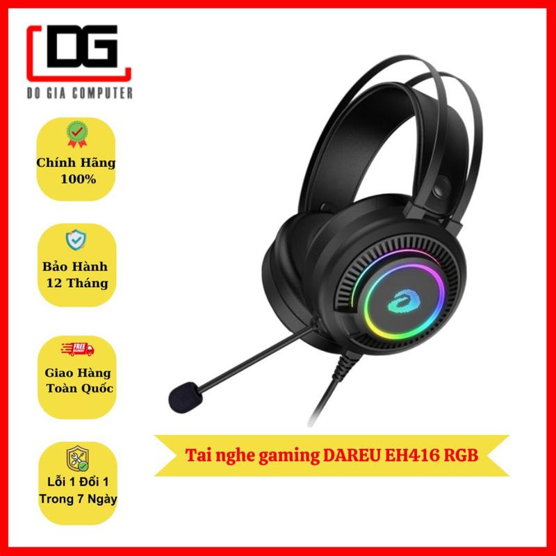 Tai nghe gaming DAREU EH416 RGB Nghe Nhạc Chụp Tai Led Nhét Tai Earphone Headphone