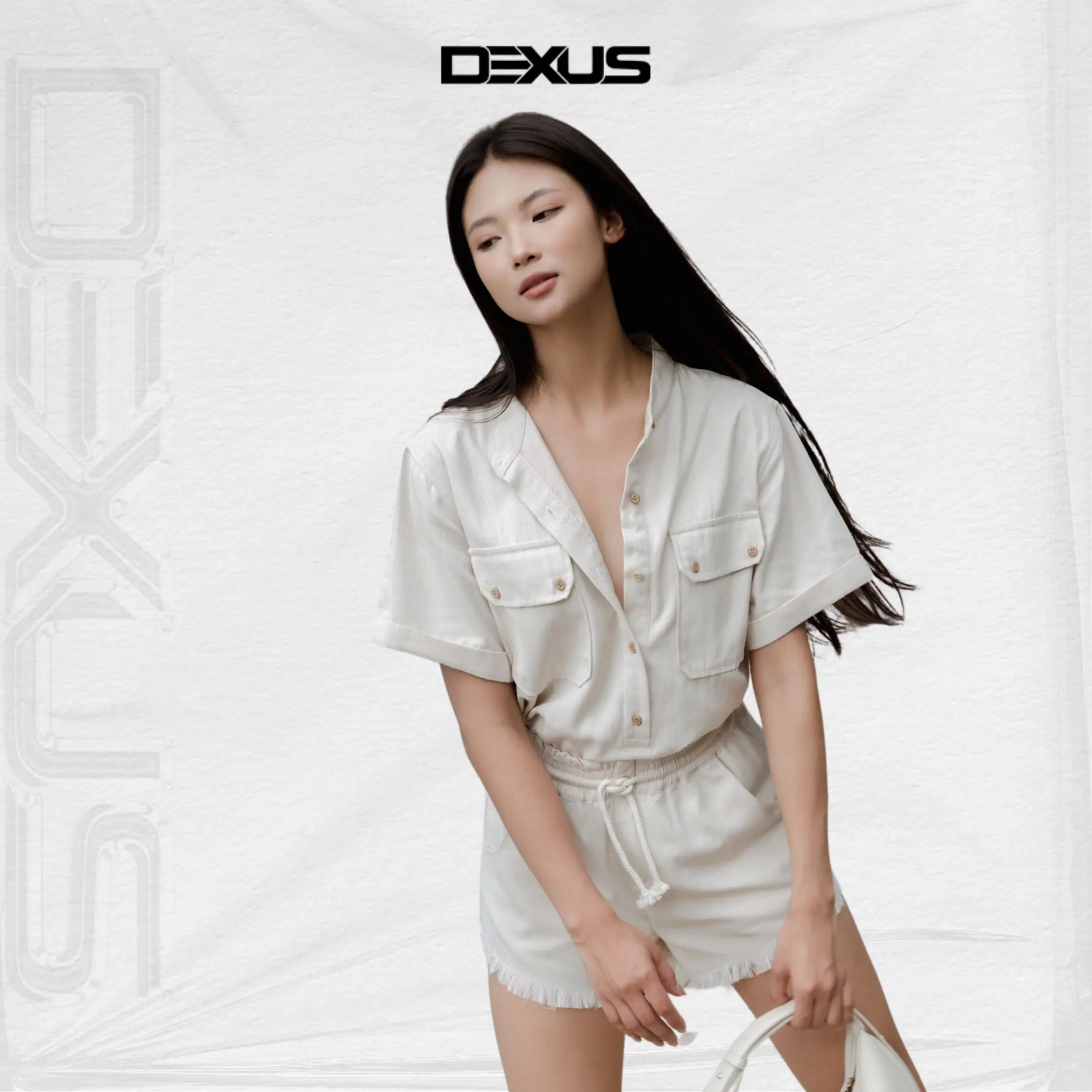 [DEXUS] ÁO SƠ MI NGẮN TAY x QUẦN SHORT CẠP CHUN XAVIA SET - DXA140758 + DXQ140682