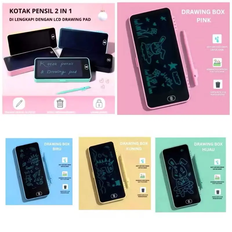 Kotak Pensil Digital Drawing Tablet Box Case Pencil Drawing Pad Edukasi 2in1 Mainan Tablet Gambar 3