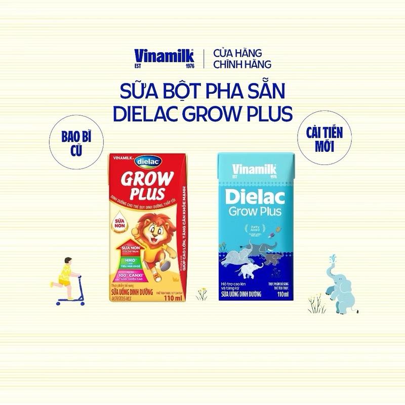 ￼( Mua lẻ giá Sỉ) Thùng sữa pha sẵn Dielac Grow Plus đỏ 110ml (48 hộp) hsd 8/4/2025 bao bì mới