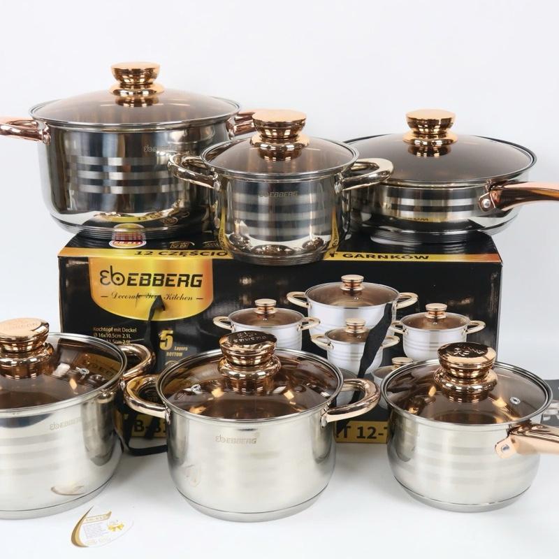 [Deal Độc quyền]Bộ nồi Đức 6 món 12 chi tiết cao cấp inox chính hãng .