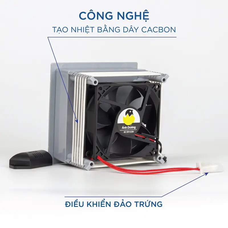 Máy Ấp Trứng Ánh Dương P100 Tạo Nhiệt Carbon, Máy Ấp Đảo Tay 10 đến 100 Quả Nở Đạt 95% - DABANO 2