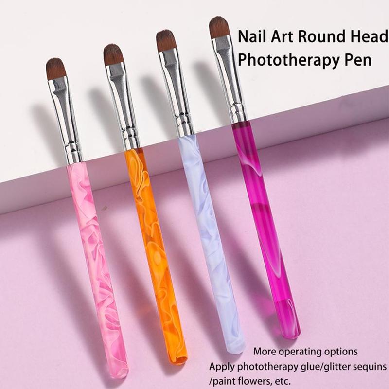 Acrylic Nail Art Brush Set, 4 Counts/set Professional Gel Nail Polish Nail Art Brush, Manicure Tool for Women & Girls 2