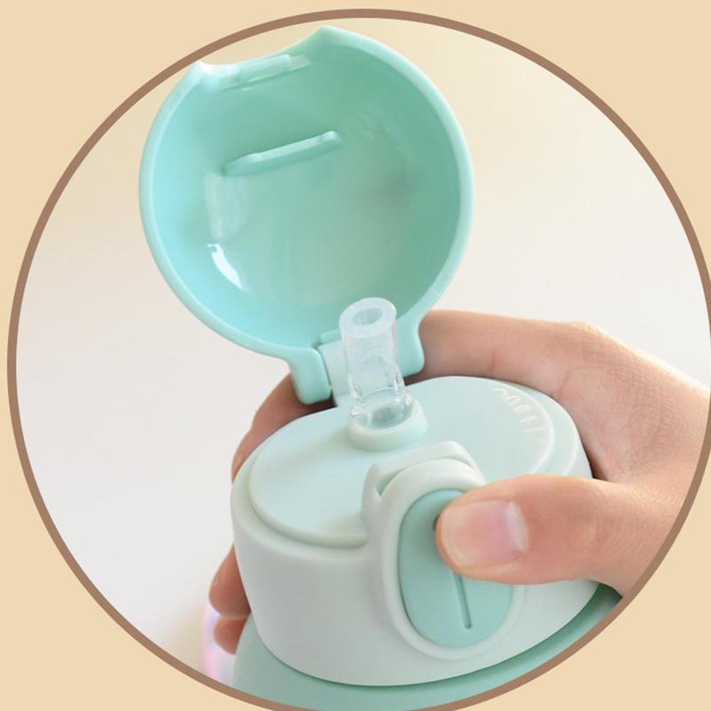 Product Introduction of Kawaii Children's Water Bottle With Straw And Shoulder Strap 600ml Cute Large Capacity Toddler Water Bottles 25