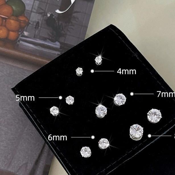 Bông tai nam châm đính đá không cần bấm lỗ không cần xỏ khuyên Đinh